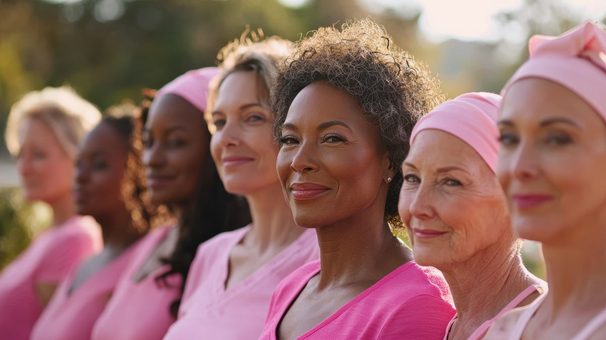 Ladies in a line smiling